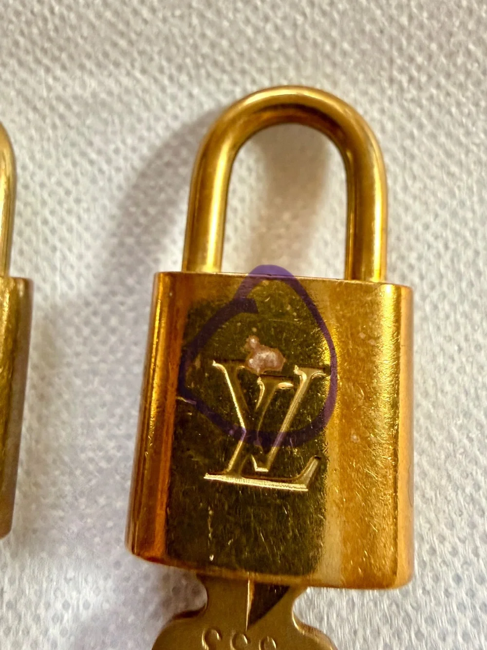 Louis Vuitton Gold-Tone Padlock Set with Keys